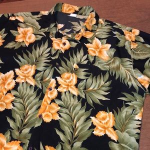 VTG OASIS Palm Themed Hawaiian Button Down Shirt